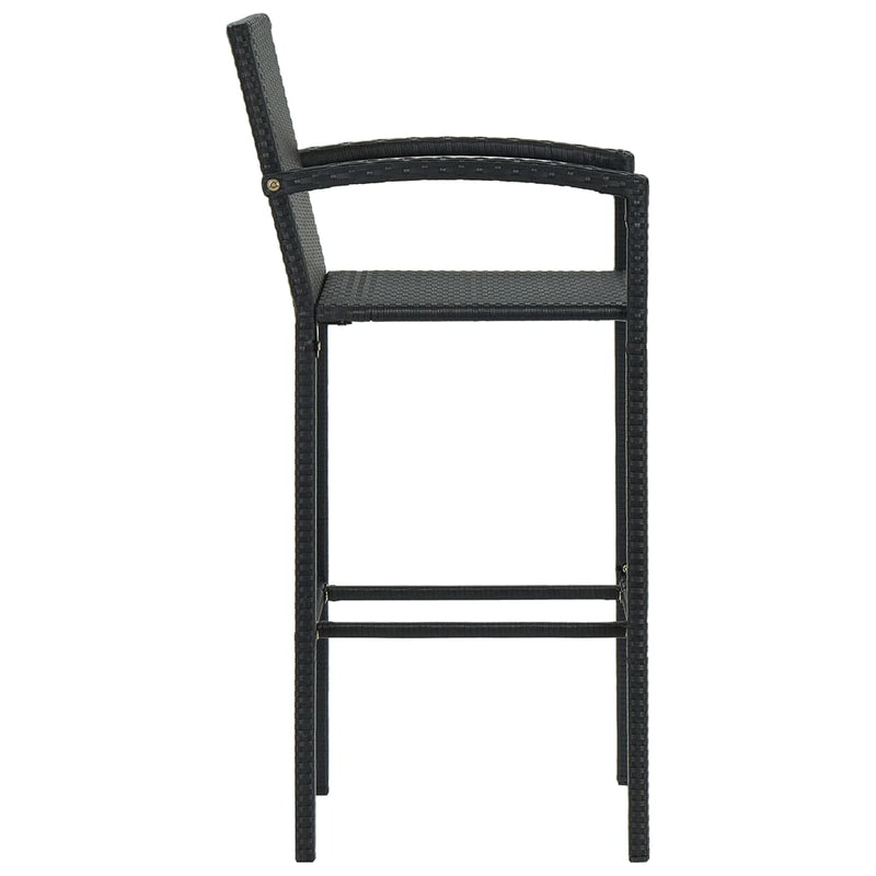 vidaXL 4 db fekete polyrattan bárszék