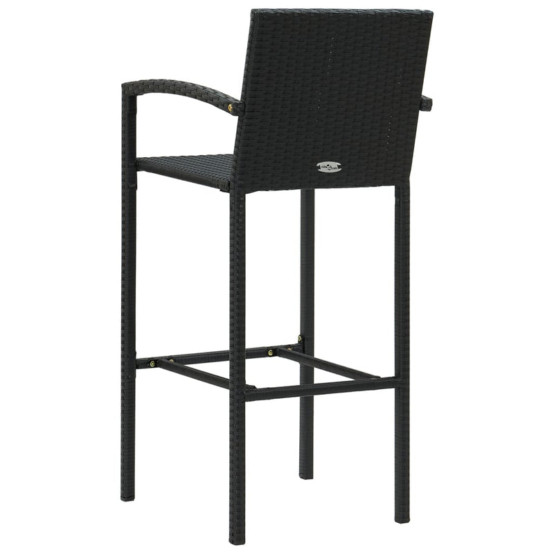 vidaXL 4 db fekete polyrattan bárszék
