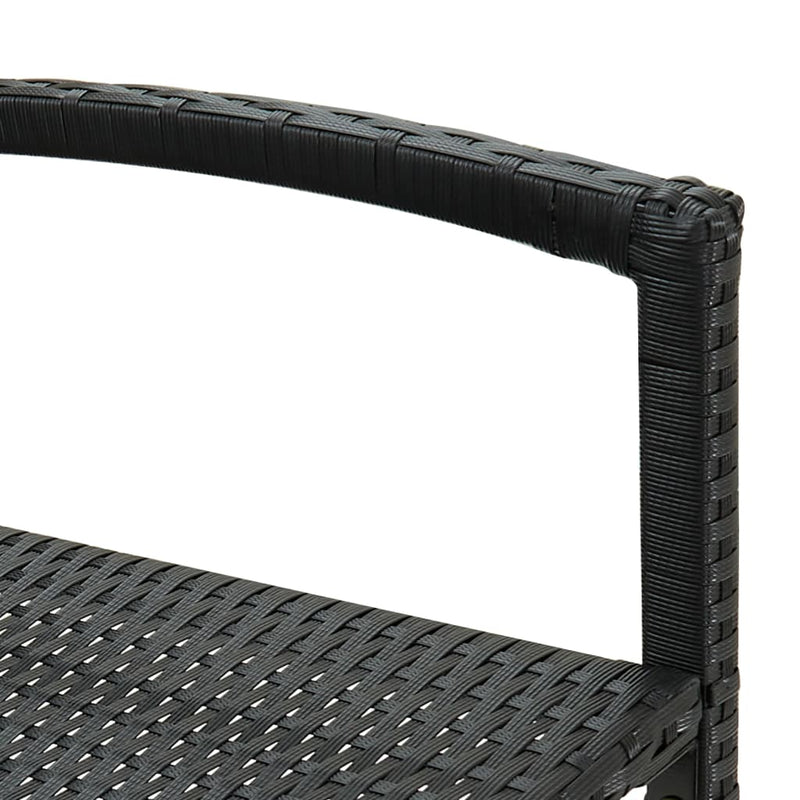 vidaXL 4 db fekete polyrattan bárszék