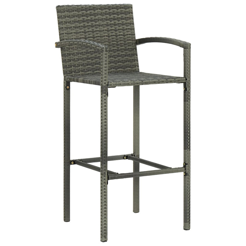 vidaXL 4 db szürke polyrattan bárszék