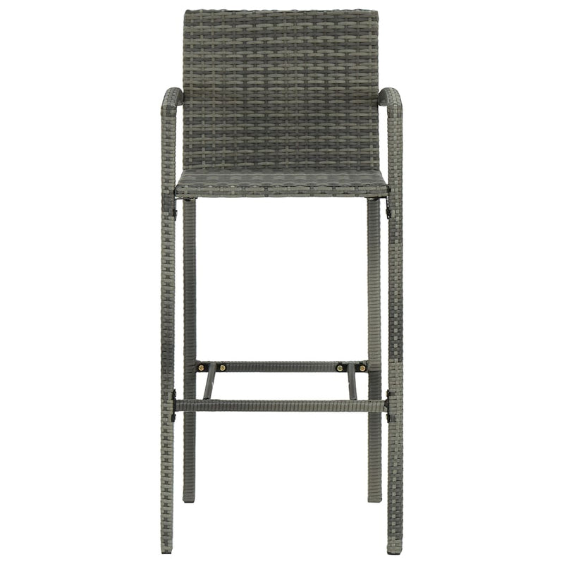 vidaXL 4 db szürke polyrattan bárszék