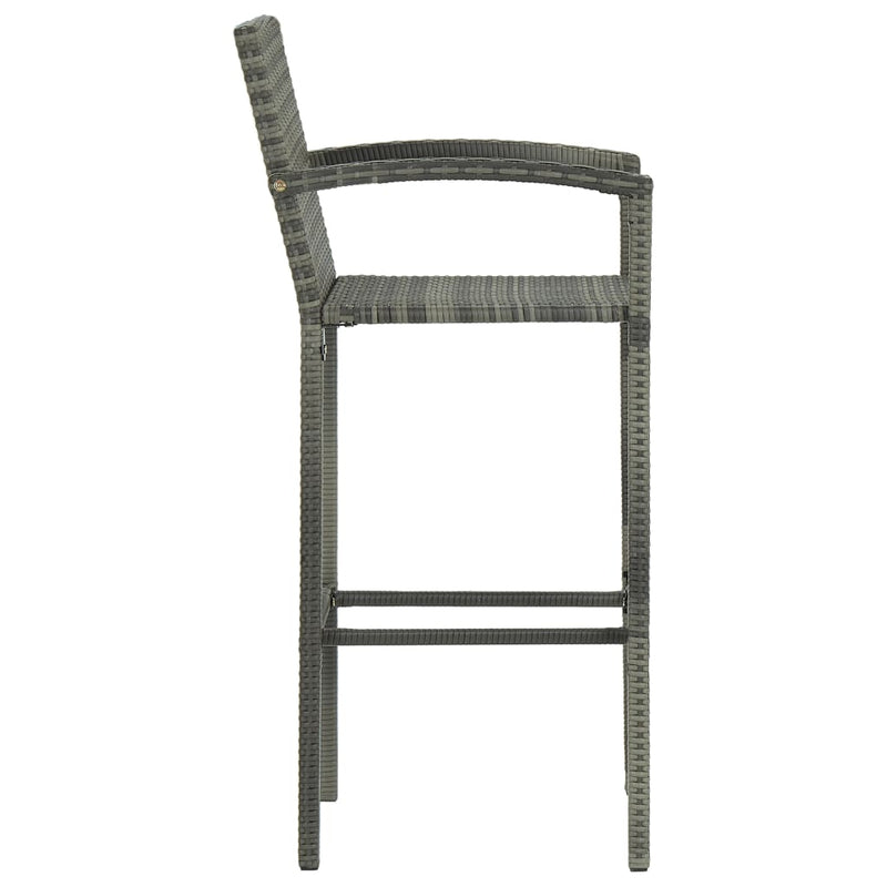 vidaXL 4 db szürke polyrattan bárszék