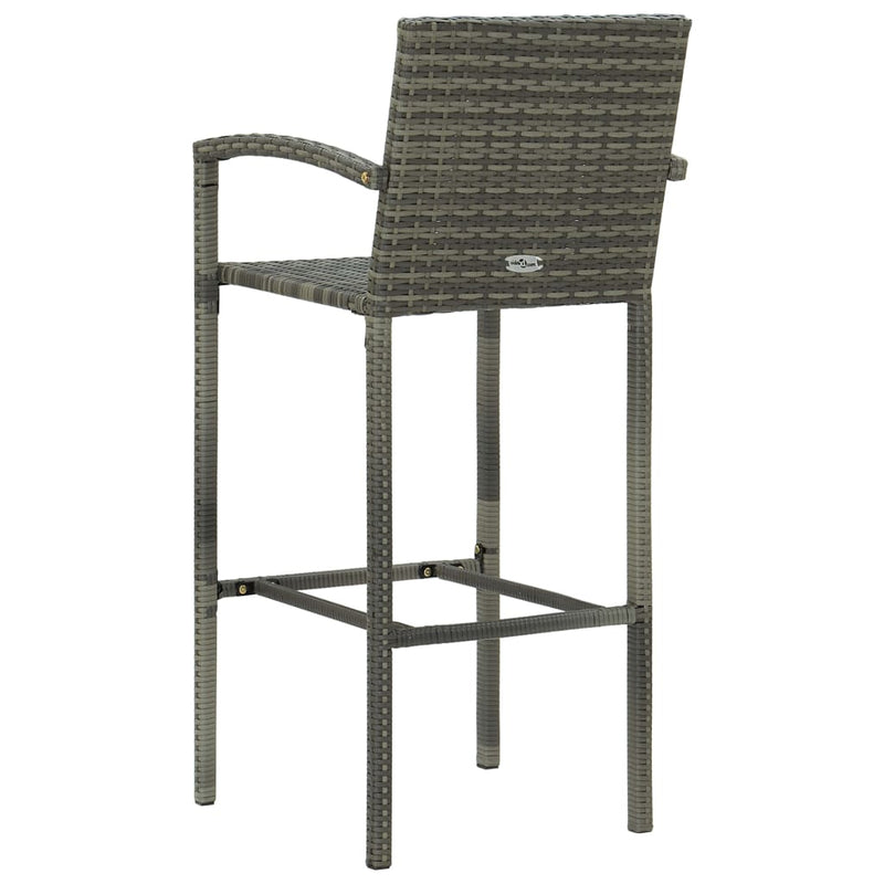 vidaXL 4 db szürke polyrattan bárszék