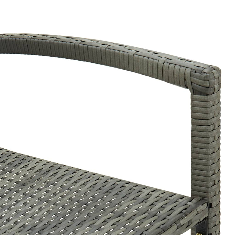 vidaXL 4 db szürke polyrattan bárszék