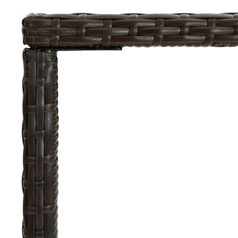 vidaXL barna polyrattan és üveg kerti bárasztal 70 x 70 x 110 cm