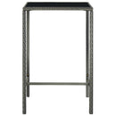 vidaXL szürke polyrattan és üveg kerti bárasztal 70 x 70 x 110 cm