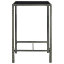 vidaXL szürke polyrattan és üveg kerti bárasztal 70 x 70 x 110 cm