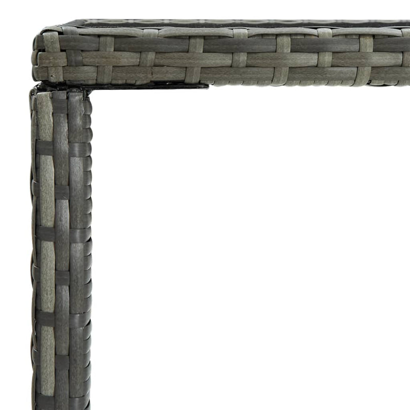 vidaXL szürke polyrattan és üveg kerti bárasztal 70 x 70 x 110 cm