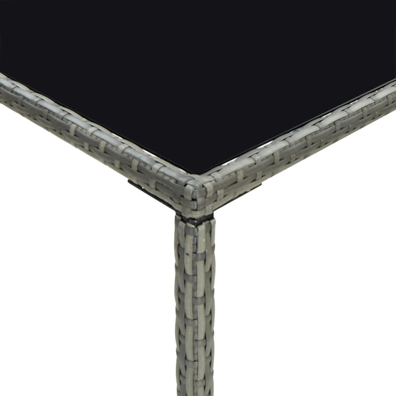 vidaXL szürke polyrattan és üveg kerti bárasztal 70 x 70 x 110 cm