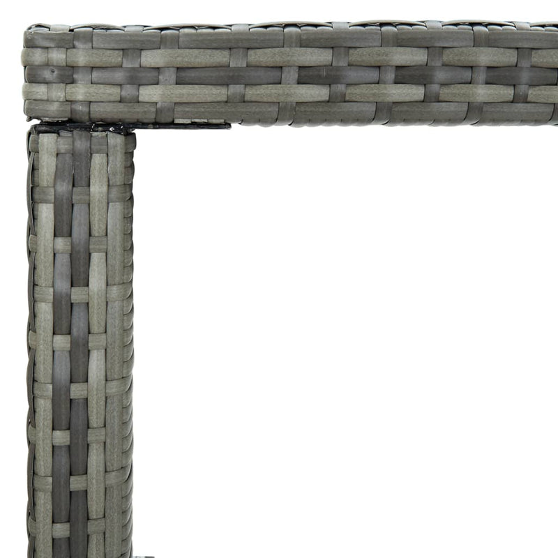 vidaXL szürke polyrattan és üveg kerti bárasztal 130 x 60 x 110 cm