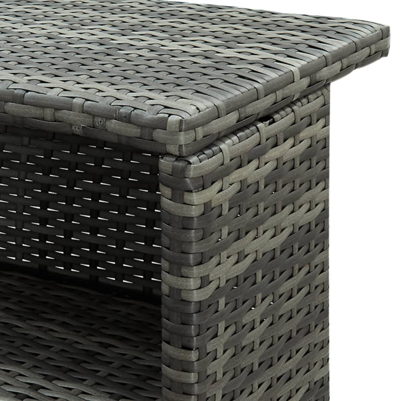 vidaXL szürke polyrattan kerti bárasztal 120 x 55 x 110 cm
