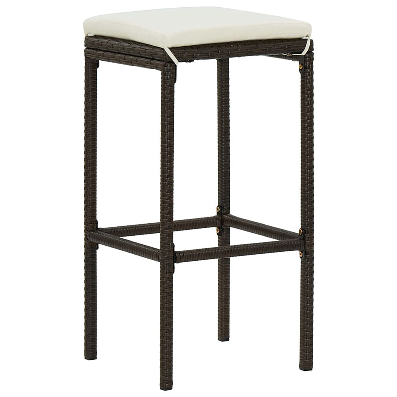 vidaXL 3 darabos barna polyrattan bárszett