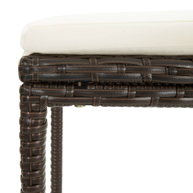 vidaXL 3 darabos barna polyrattan bárszett