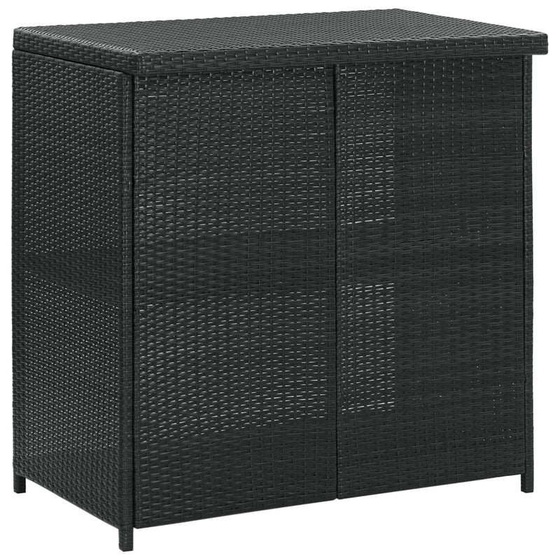 vidaXL 3 részes fekete polyrattan bárszett