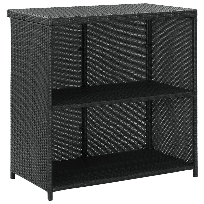 vidaXL 3 részes fekete polyrattan bárszett