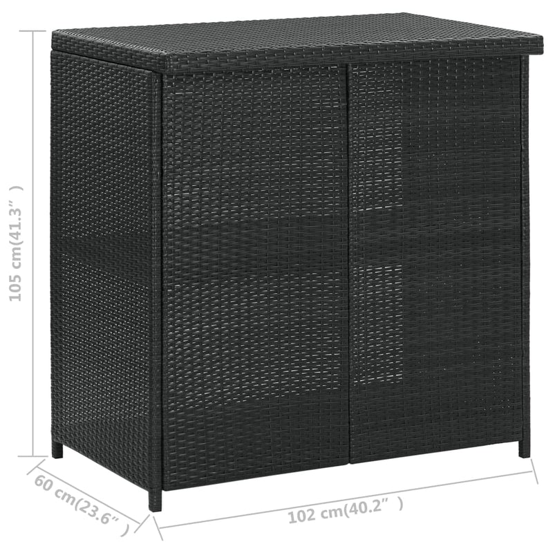vidaXL 3 részes fekete polyrattan bárszett