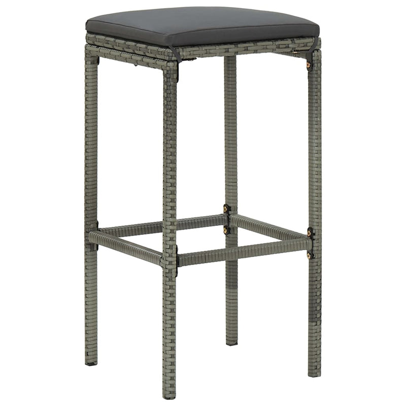 vidaXL 3 részes szürke polyrattan bárszett