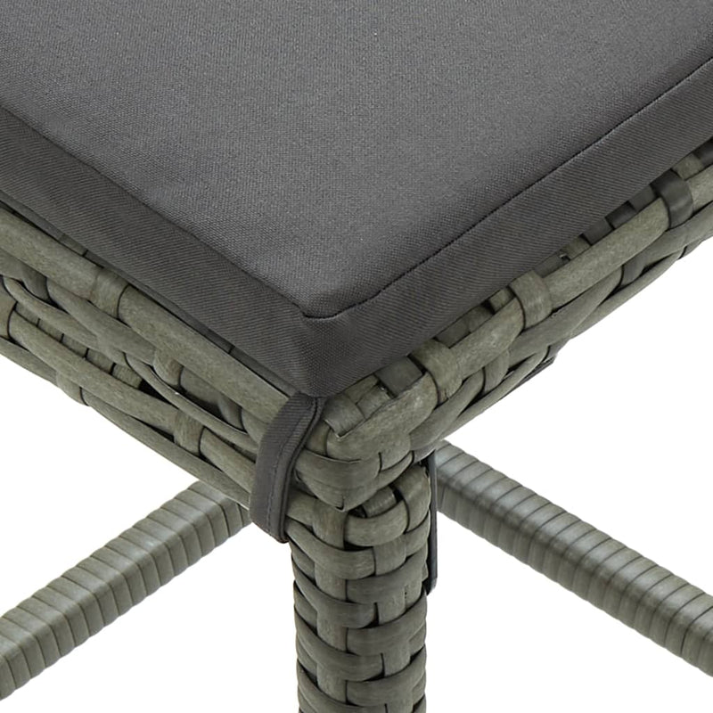 vidaXL 3 részes szürke polyrattan bárszett