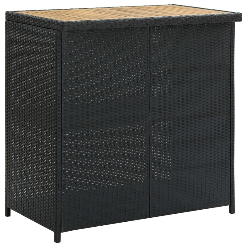 vidaXL 3 részes fekete polyrattan bárszett