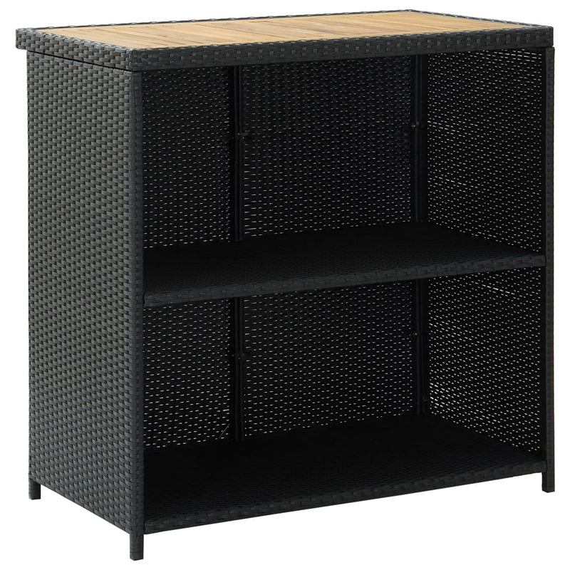vidaXL 3 részes fekete polyrattan bárszett