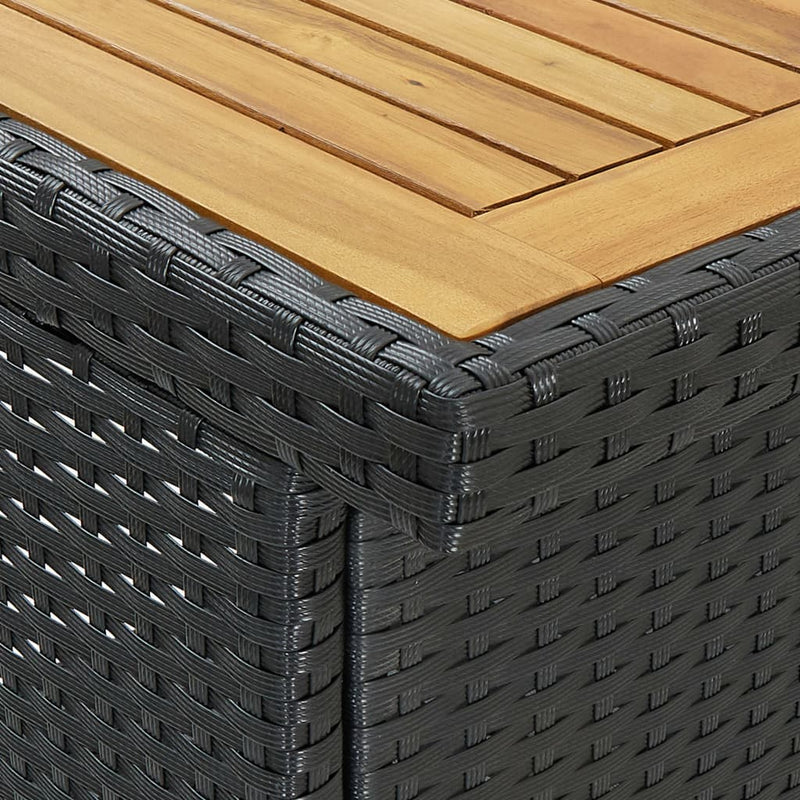 vidaXL 3 részes fekete polyrattan bárszett