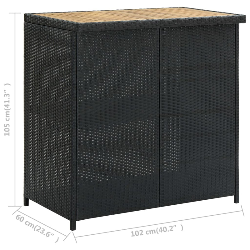 vidaXL 3 részes fekete polyrattan bárszett