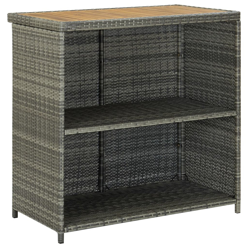 vidaXL 3 részes szürke polyrattan bárszett