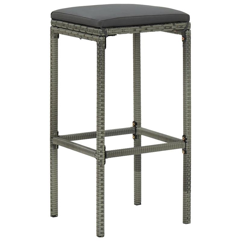 vidaXL 3 részes szürke polyrattan bárszett