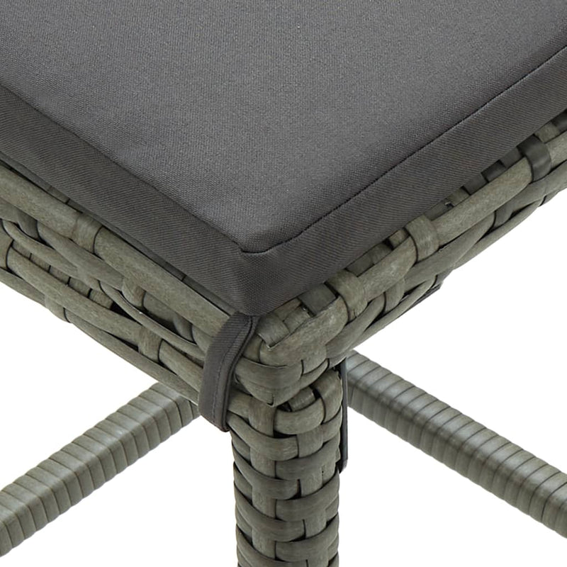 vidaXL 3 részes szürke polyrattan bárszett