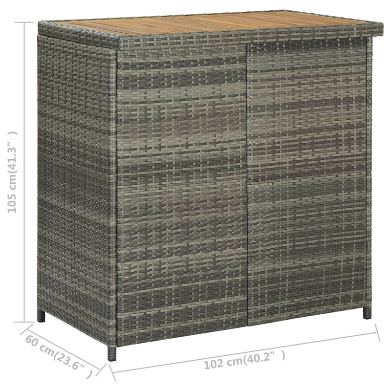 vidaXL 3 részes szürke polyrattan bárszett