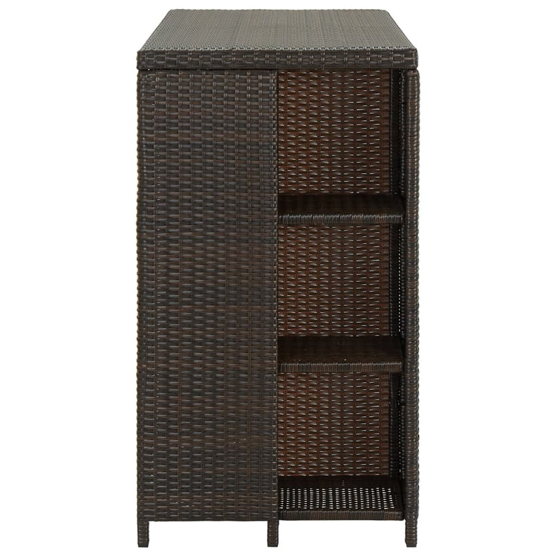 vidaXL barna polyrattan kerti tárolóláda 120 x 60 x 110 cm