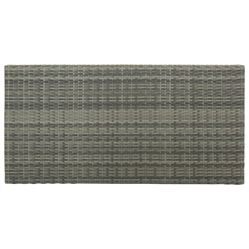 vidaXL szürke polyrattan bárasztal tárolópolccal 120 x 60 x 110 cm