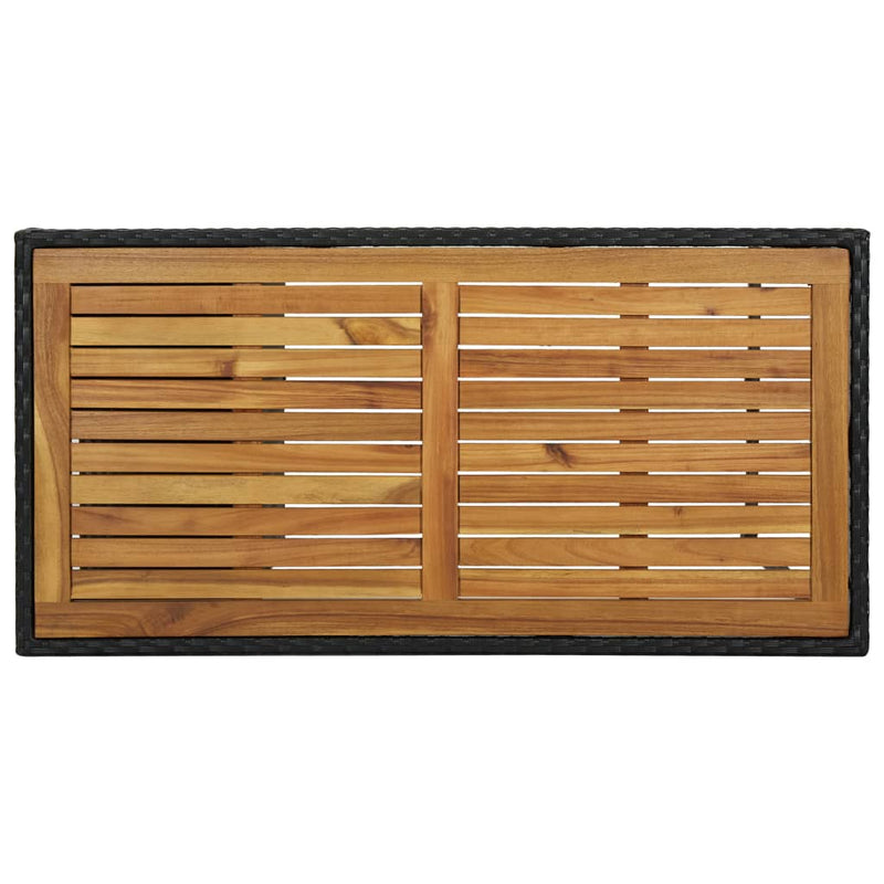 vidaXL fekete polyrattan bárasztal tárolópolccal 120 x 60 x 110 cm