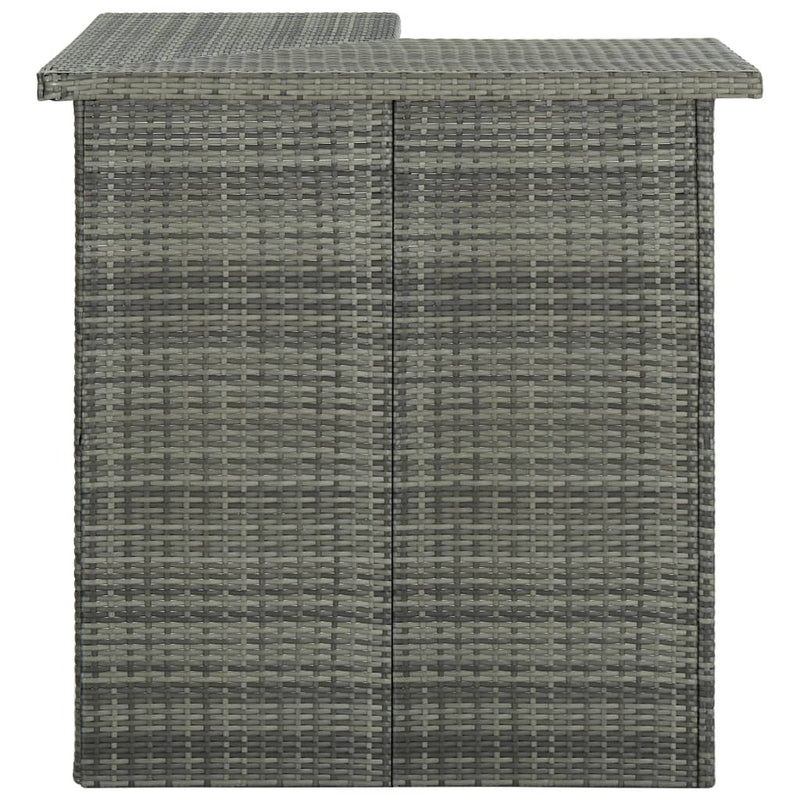 vidaXL szürke polirattan sarok bárasztal 100 x 50 x 105 cm