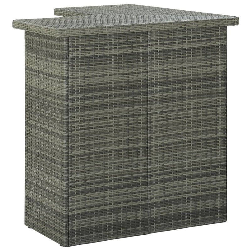 vidaXL szürke polirattan sarok bárasztal 100 x 50 x 105 cm
