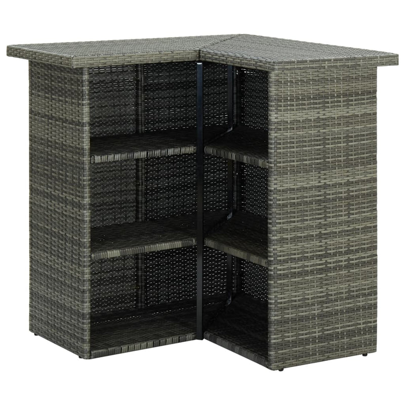 vidaXL szürke polirattan sarok bárasztal 100 x 50 x 105 cm