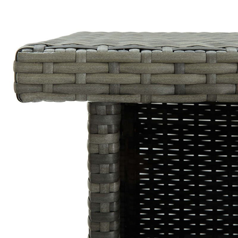 vidaXL szürke polirattan sarok bárasztal 100 x 50 x 105 cm