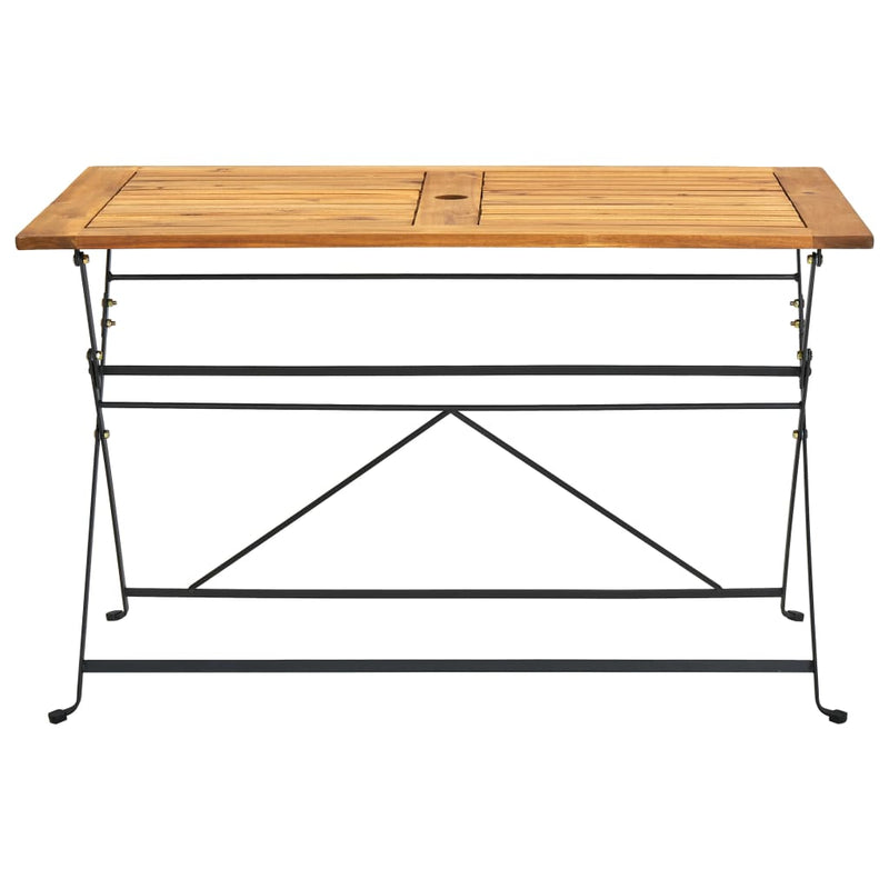 vidaXL tömör akácfa összecsukható kerti asztal 120 x 70 x 74 cm