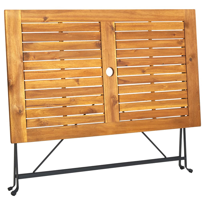 vidaXL tömör akácfa összecsukható kerti asztal 120 x 70 x 74 cm