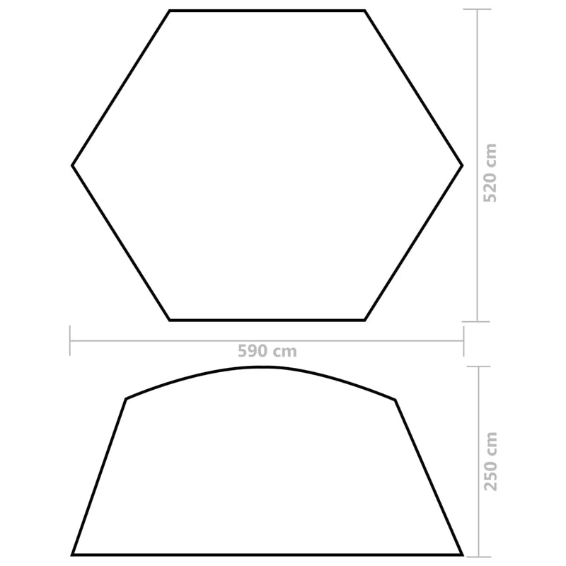 vidaXL zöld szövet medencesátor 590 x 520 x 250 cm