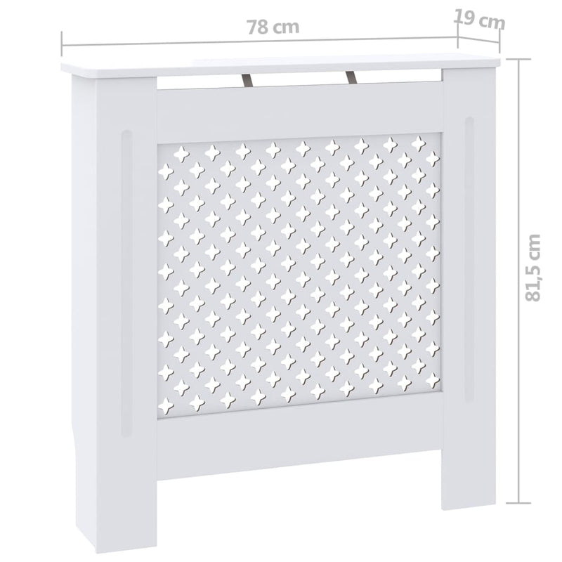 vidaXL fehér MDF radiátorburkolat 78 cm