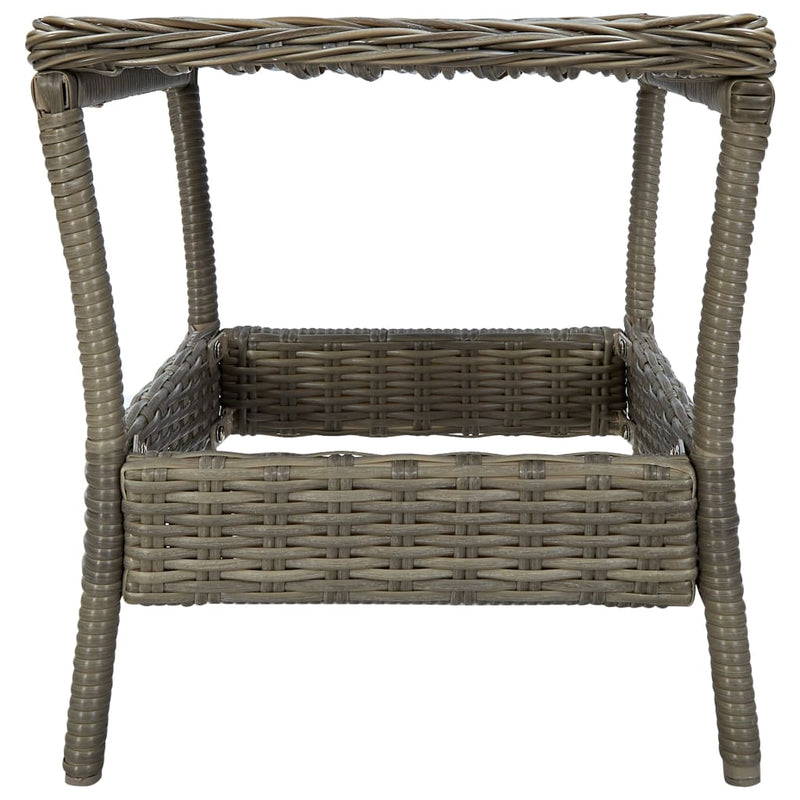 vidaXL barna polyrattan kerti asztal 45 x 45 x 46,5 cm