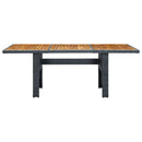 vidaXL sötétszürke polyrattan és tömör akácfa kerti asztal