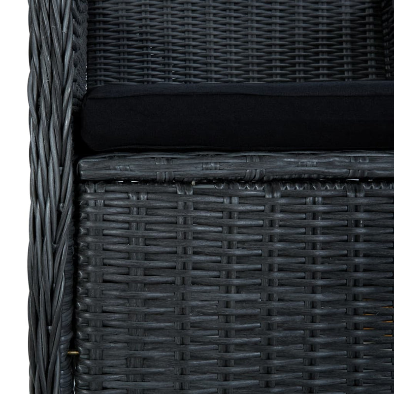 vidaXL 2 db sötétszürke polyrattan kerti szék párnával