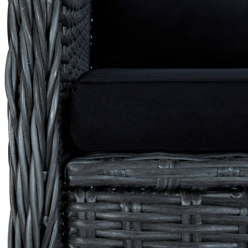 vidaXL 2 db sötétszürke polyrattan kerti szék párnával