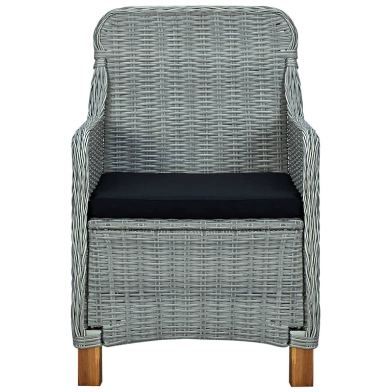vidaXL 2 db világosszürke polyrattan kerti szék párnával