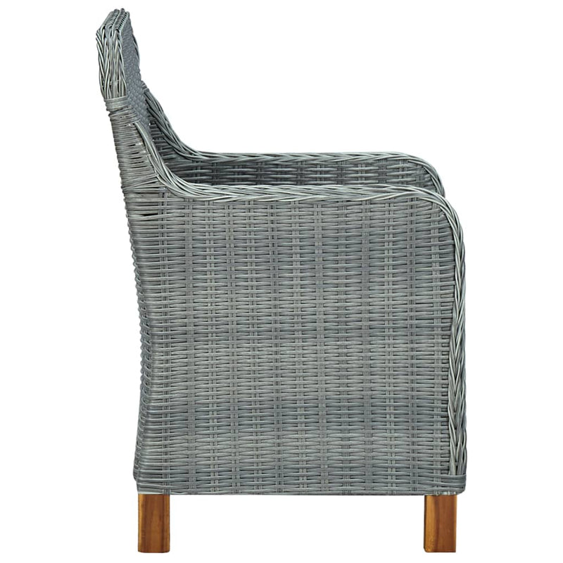 vidaXL 2 db világosszürke polyrattan kerti szék párnával