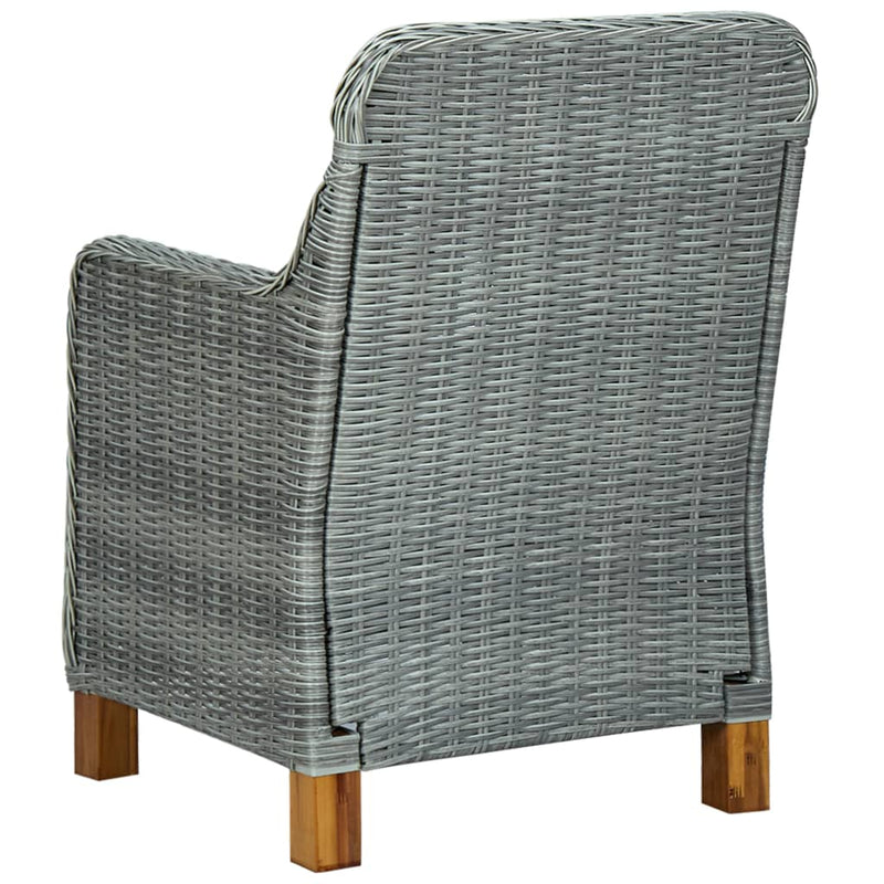 vidaXL 2 db világosszürke polyrattan kerti szék párnával