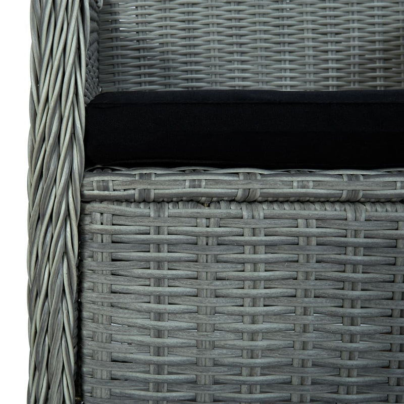vidaXL 2 db világosszürke polyrattan kerti szék párnával
