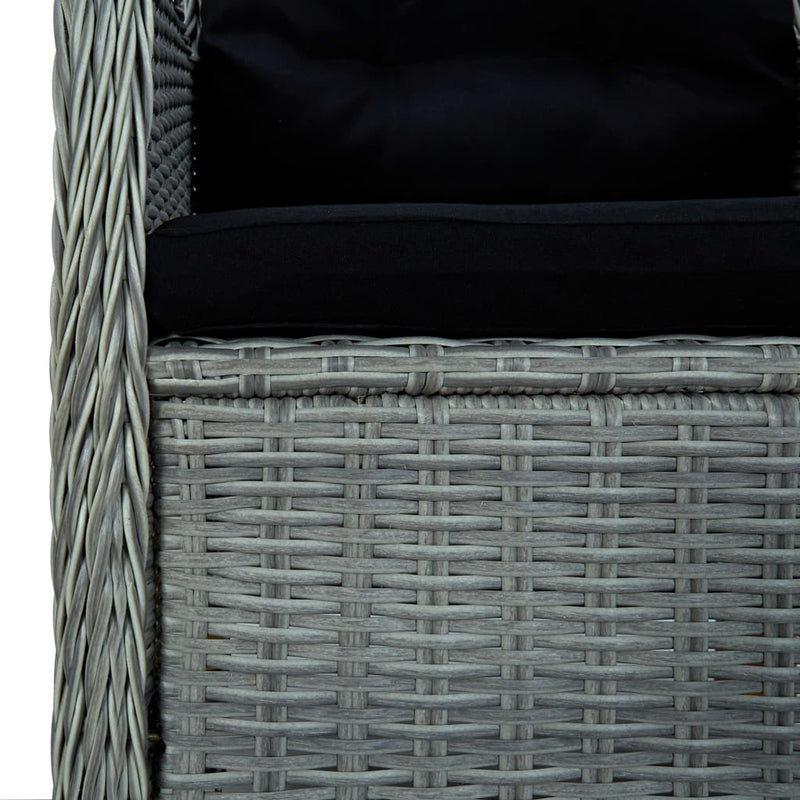 vidaXL 2 db világosszürke polyrattan kerti szék párnával